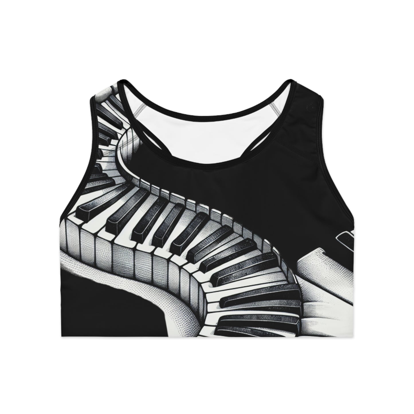Piano Keys Sports Bra - Music Lover's Athletic Wear, Activewear, Gift for Musicians, Gym Bra, Workout Top