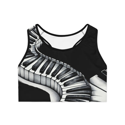 Piano Keys Sports Bra - Music Lover's Athletic Wear, Activewear, Gift for Musicians, Gym Bra, Workout Top
