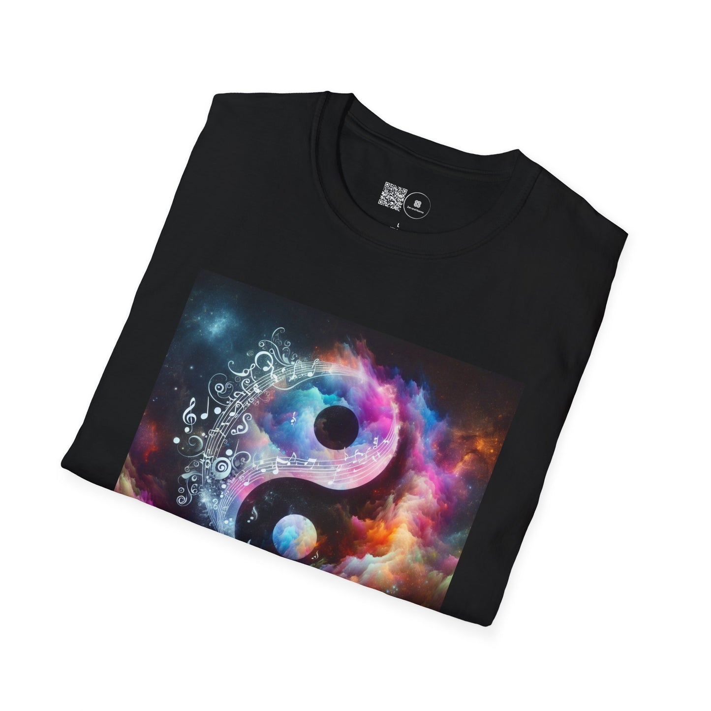 Cosmic Yin Yang T-Shirt - Vibrant Unisex Tee, Spiritual Gift, Music lover Gift, Astrology Fashion, Retro Style Shirt, Trendy Tee