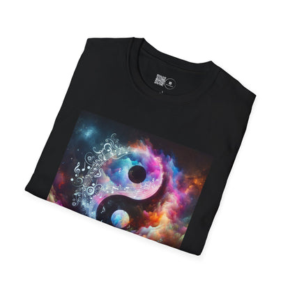 Cosmic Yin Yang T-Shirt - Vibrant Unisex Tee, Spiritual Gift, Music lover Gift, Astrology Fashion, Retro Style Shirt, Trendy Tee