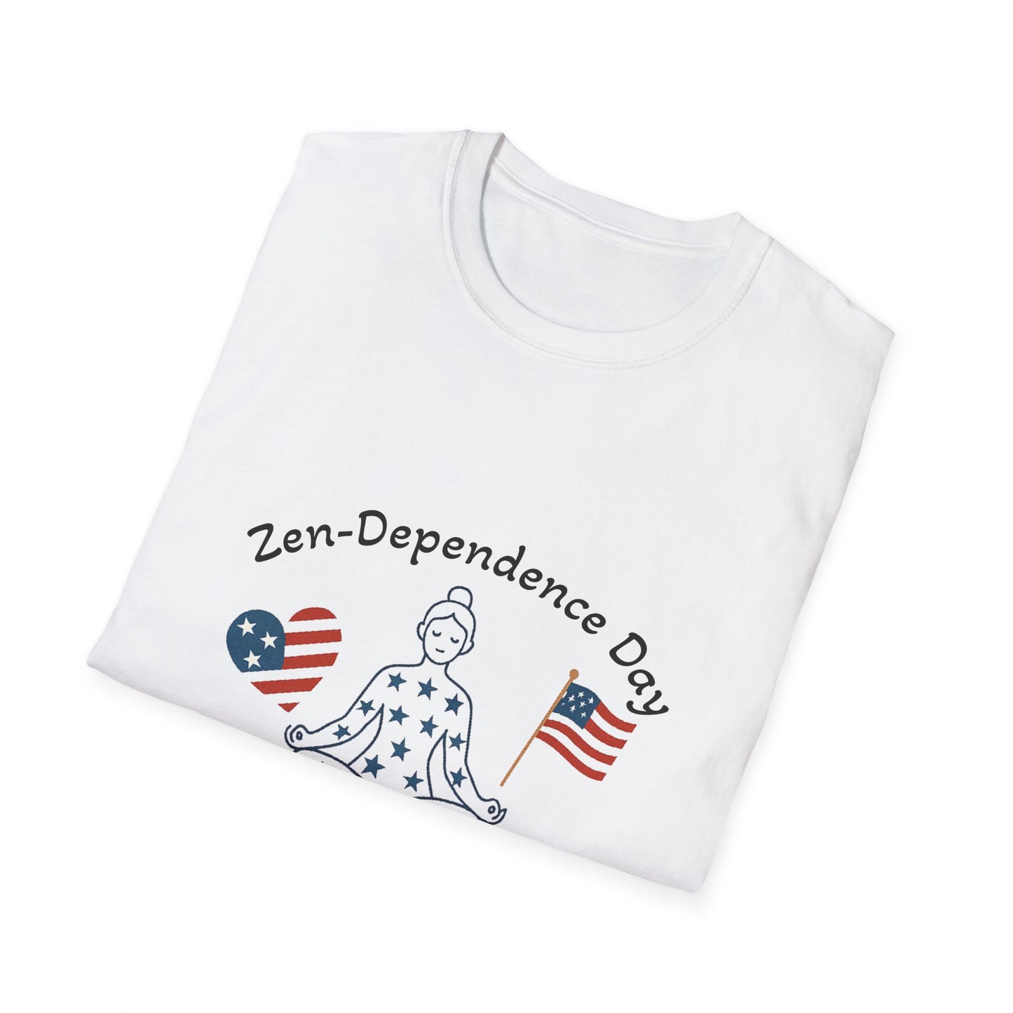 Relaxed Zen T-Shirt for Independence Day Celebration, Unisex Tee, Mindfulness Apparel, July 4th Gift, Comfortable Casual Wear