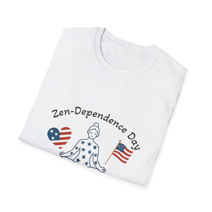 Relaxed Zen T-Shirt for Independence Day Celebration, Unisex Tee, Mindfulness Apparel, July 4th Gift, Comfortable Casual Wear