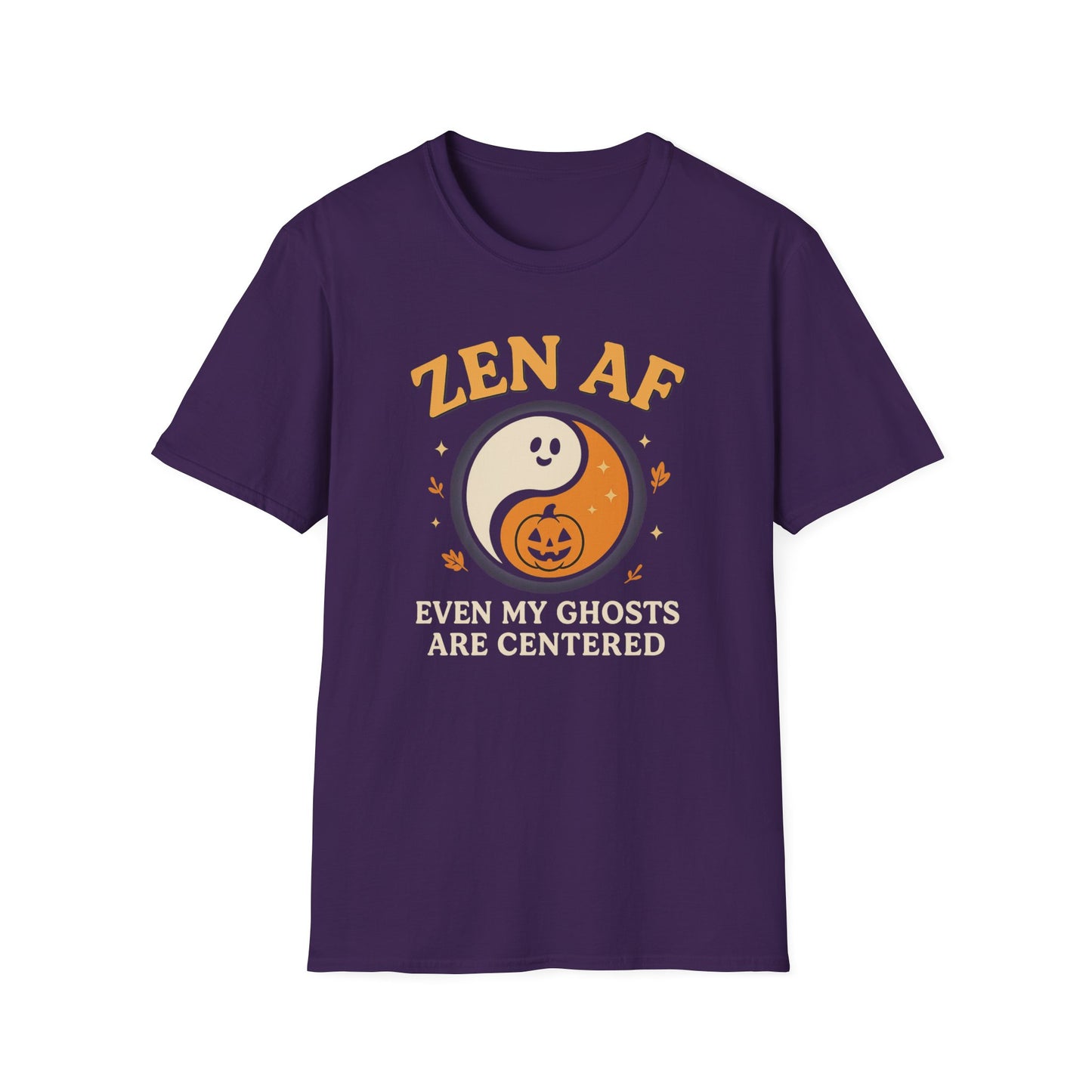 Zen AF Ghost Tee - Funny Halloween Yin Yang T-Shirt | Unisex Mindfulness Graphic Tee