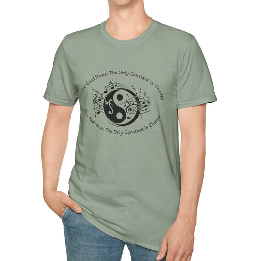 Unisex Softstyle T-Shirt, Yin Yang Tee, Gift for music lover, spiritual gift, gift for her, gift for him, holiday gift T-shirt