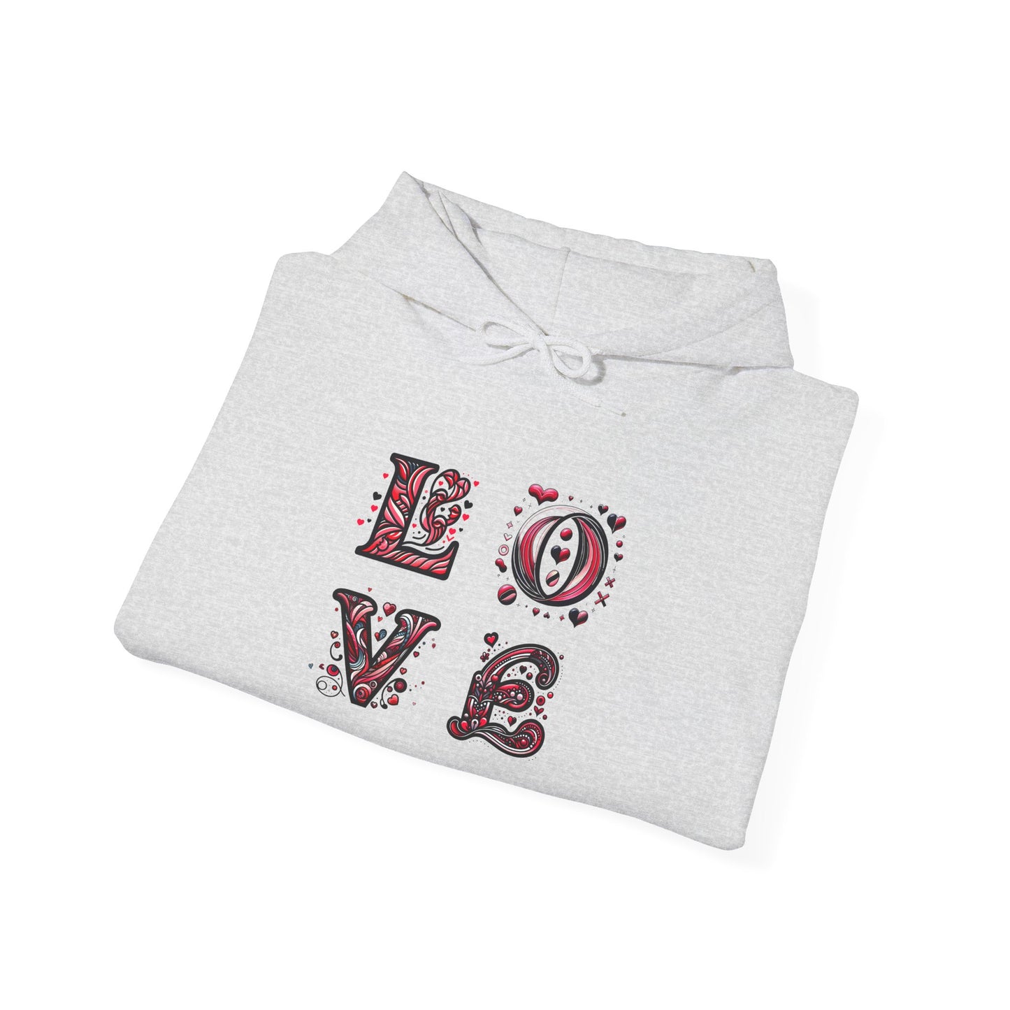Vintage Love Unisex Hoodie, Cozy Sweatshirt for Couples, Valentine's Day Gift, Cute Casual Hoodie, Graphic Hoodie