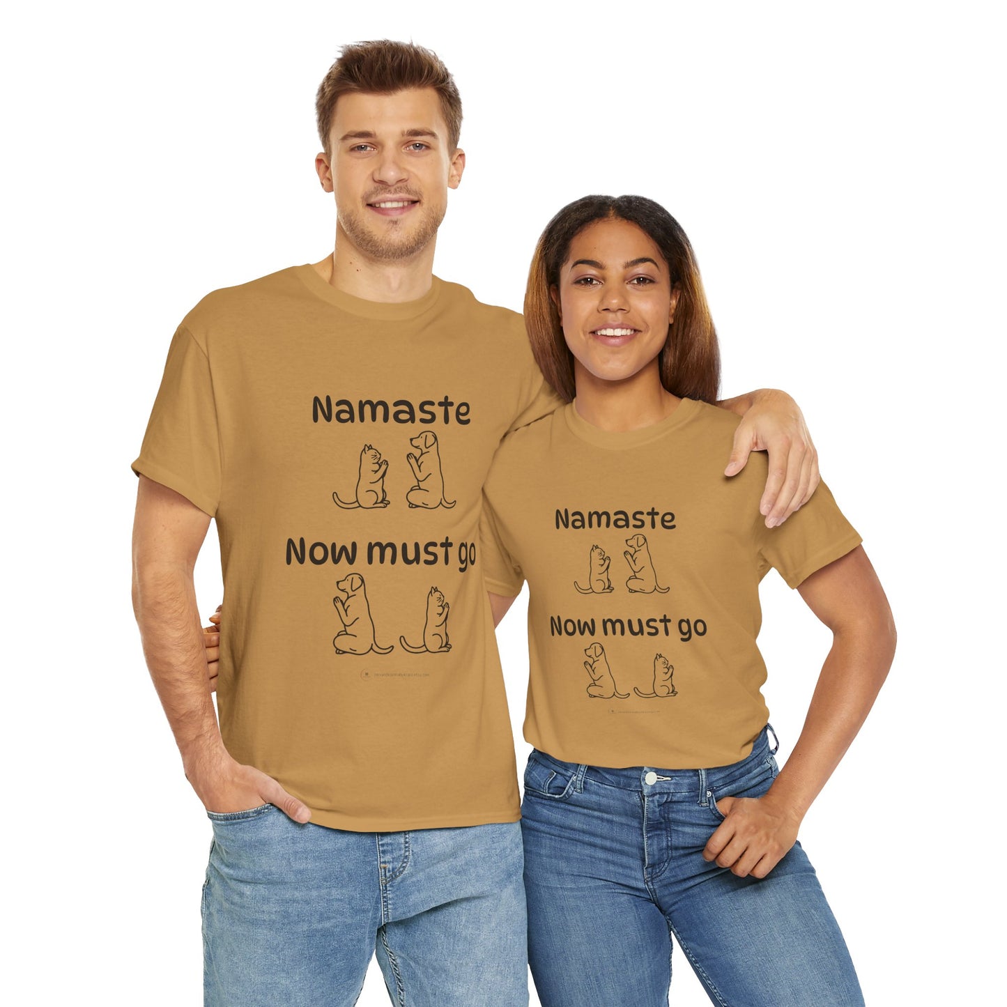 Namaste Pilates Meditation Cat and Dog Zen T Shirt | Namaste Now Must Go Animal Yoga Lover Unisex Heavy Cotton Pet T Shirt for Gift