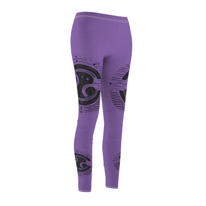 Mystical Boho Purple Leggings, Yoga Pants, Trendy Activewear, Casual Lounge Wear, Gift for her, Festival Outfit