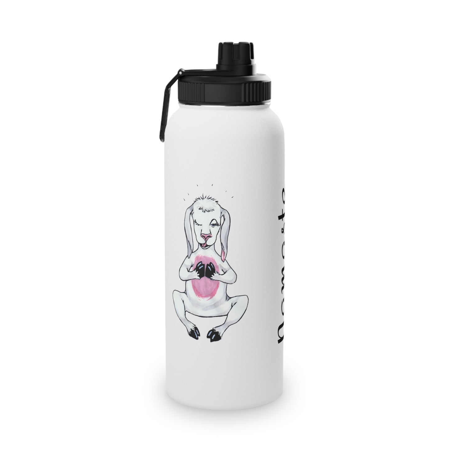 Stainless Steel Water Bottle, Sports Lid, Yoga goat water bottle, goat yoga water bottle, funny water bottle, gift for mom, gift for her
