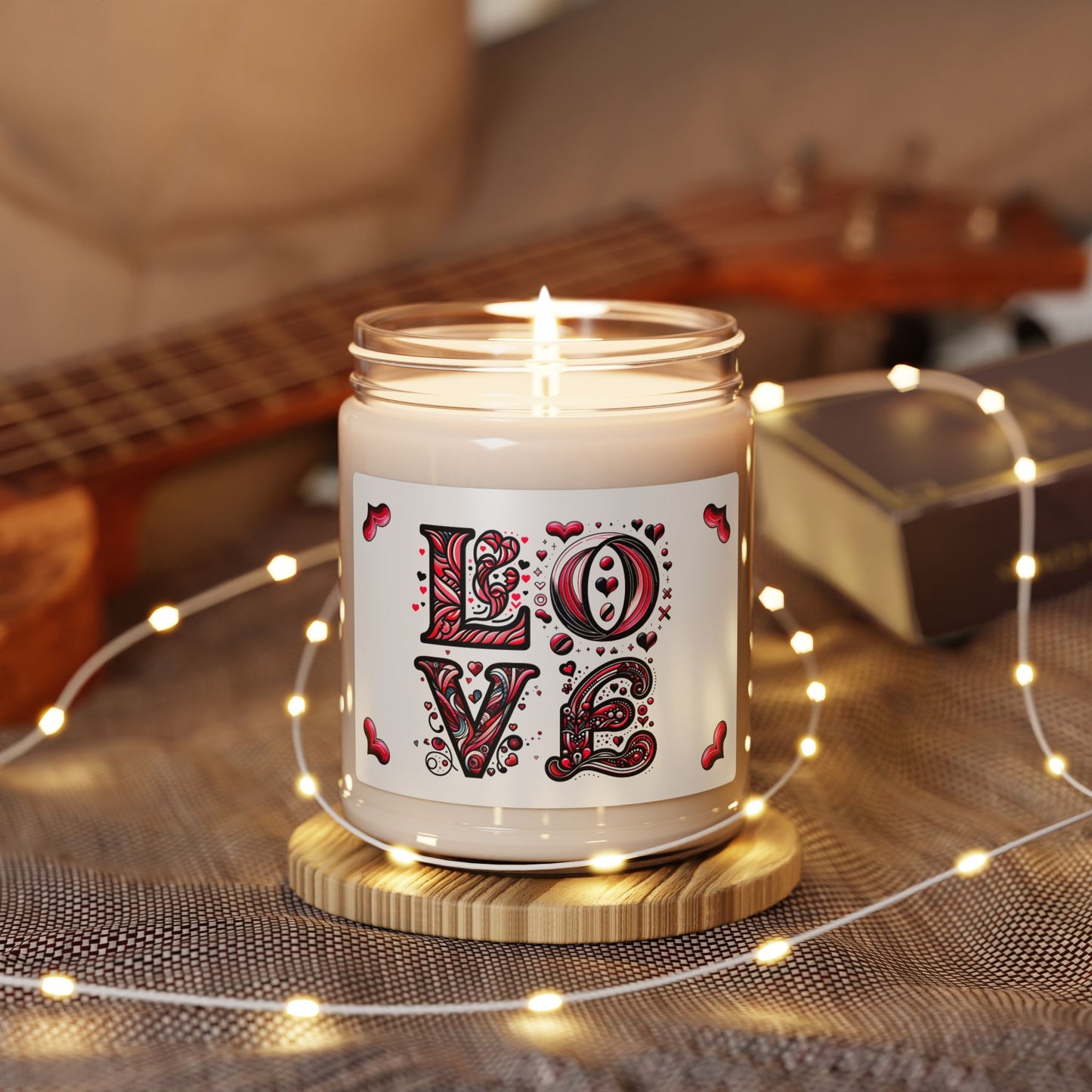Love Scented Soy Candle, Aromatherapy Gift, Valentine's Day Decor, Home Fragrance, Eco-Friendly Holiday Candle