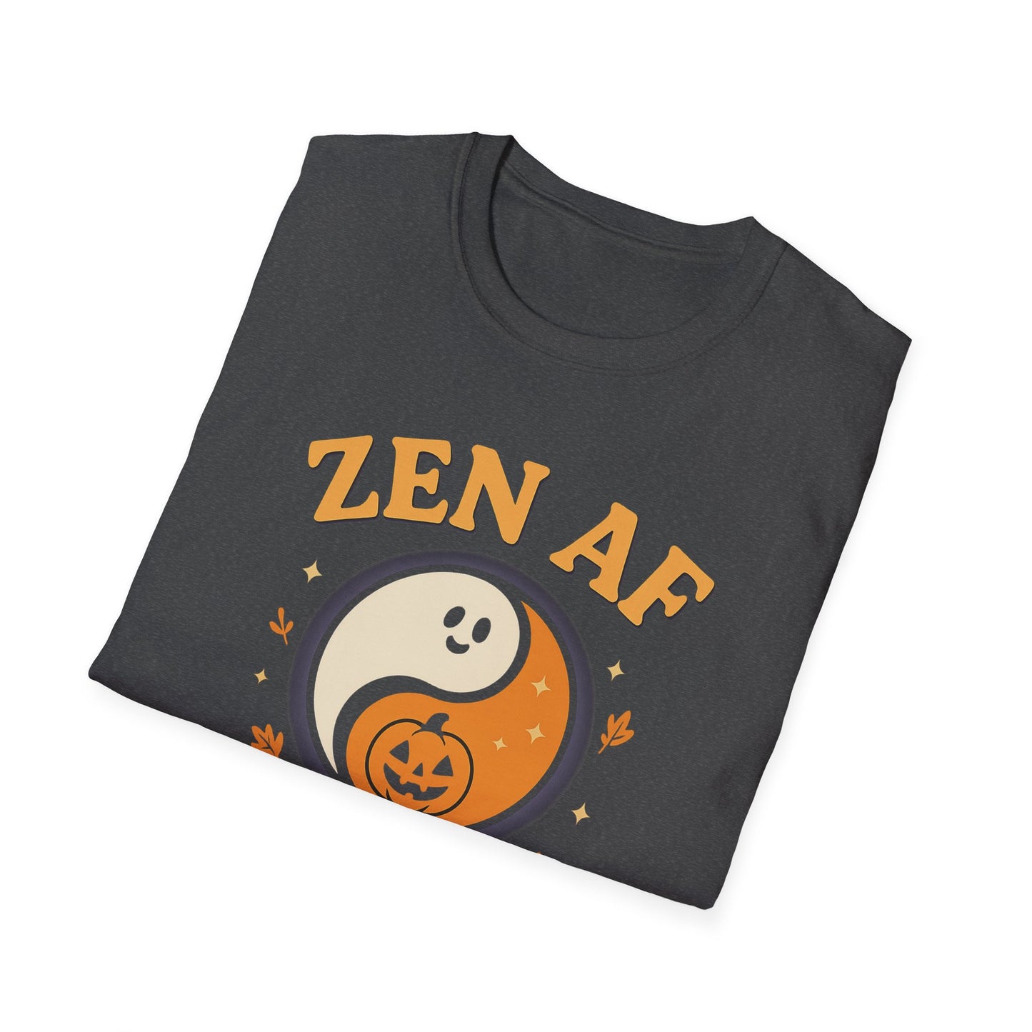 Zen AF Ghost Tee - Funny Halloween Yin Yang T-Shirt | Unisex Mindfulness Graphic Tee
