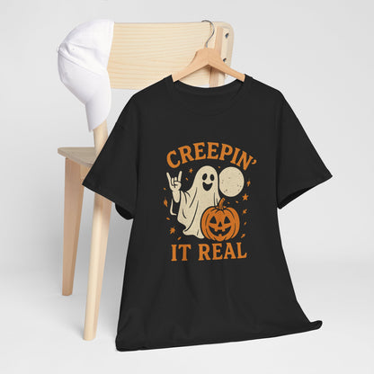 Halloween Ghost and Pumpkin T-Shirt - Unisex Spooky Graphic Tee | Fall Costume Shirt
