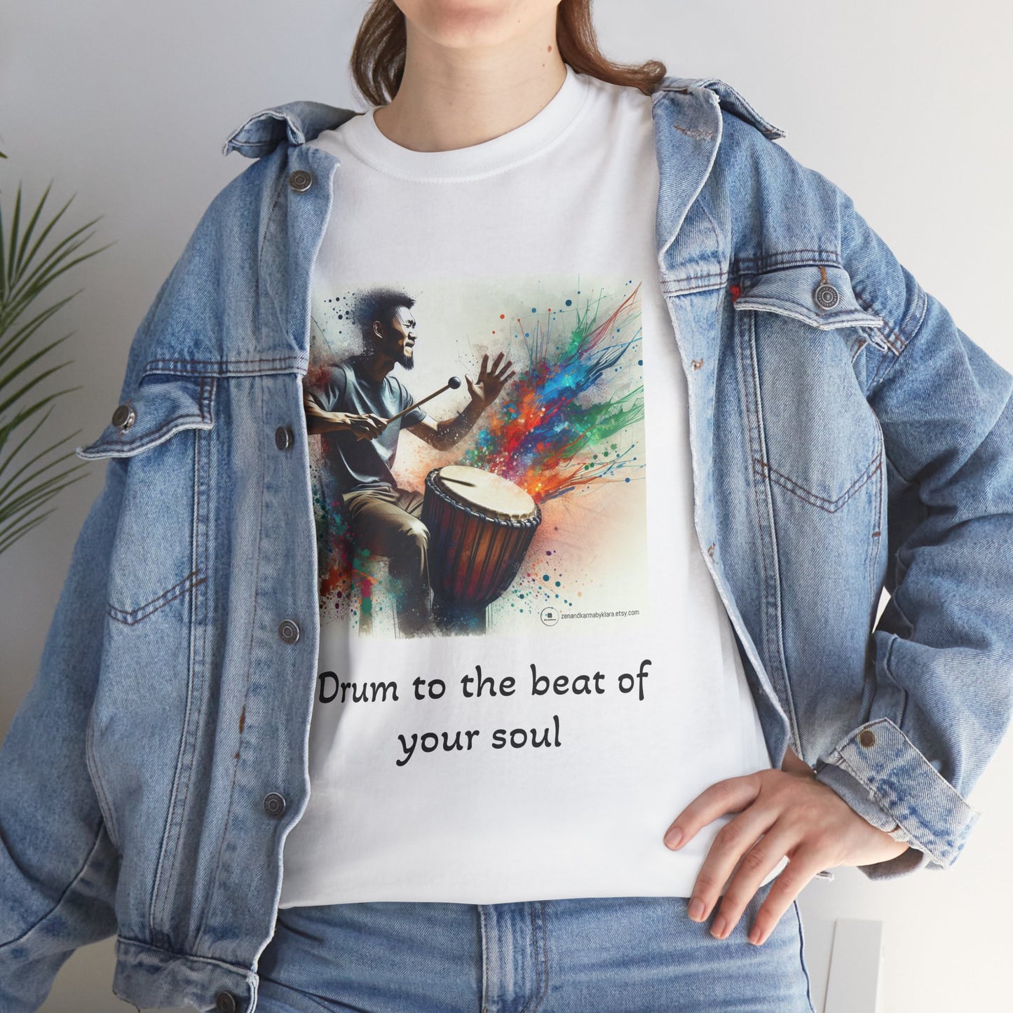 Artistic Drummer Unisex Heavy Cotton Tee -Gift for Musicians, Concert T-Shirt, Art Lovers, Gifts, Festivals, Summer Vibes, gift for him