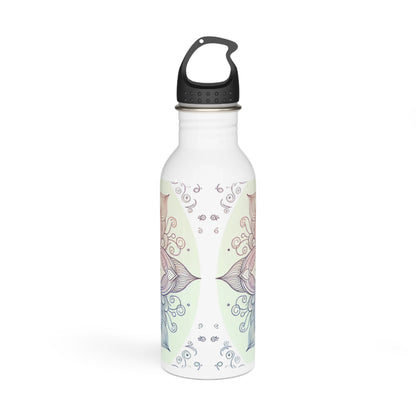 Meditative Floral Stainless Steel Water Bottle, Eco-Friendly Hydration, Gift for Yoga Lovers, Travel Companion, Reusable Water Bottle