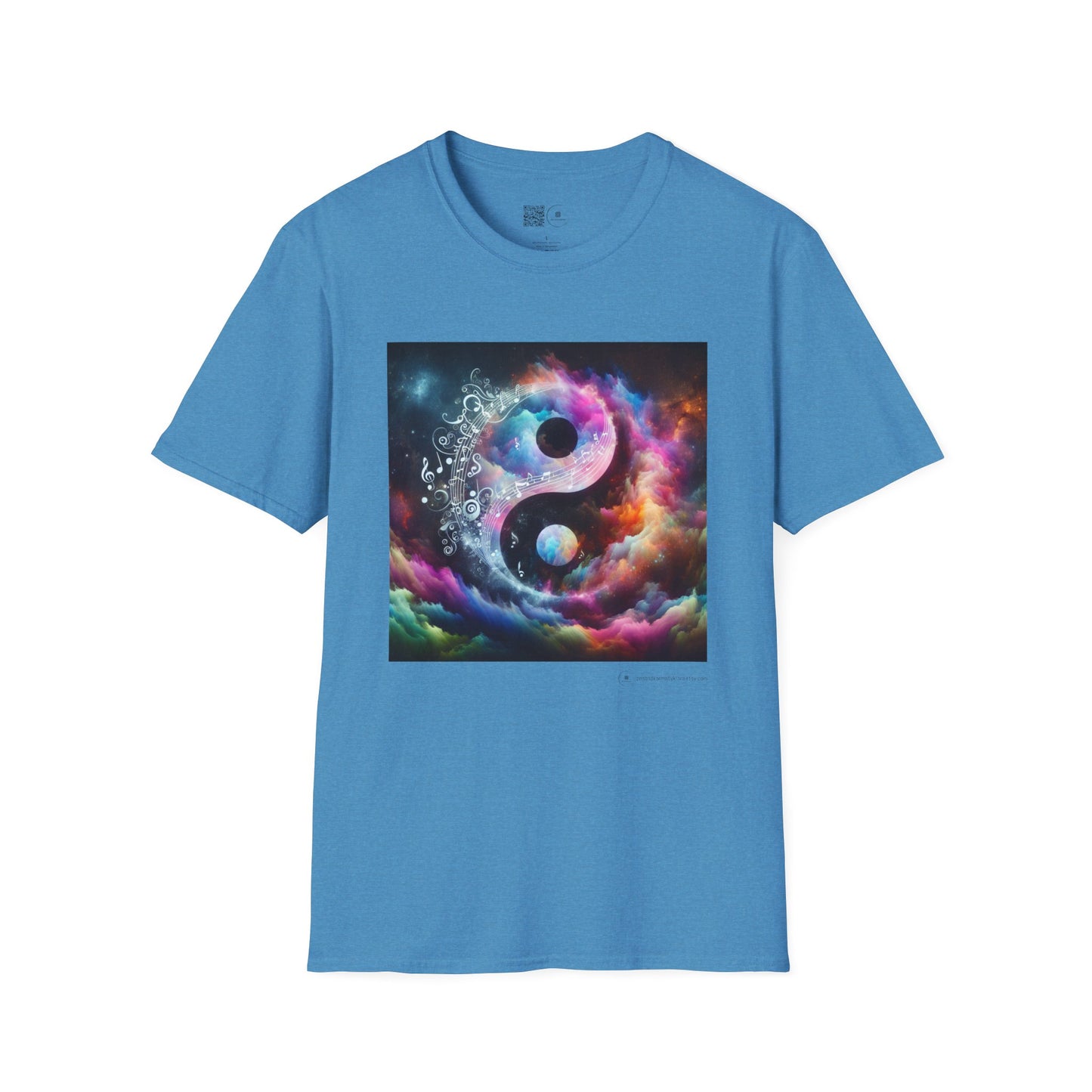 Cosmic Yin Yang T-Shirt - Vibrant Unisex Tee, Spiritual Gift, Music lover Gift, Astrology Fashion, Retro Style Shirt, Trendy Tee