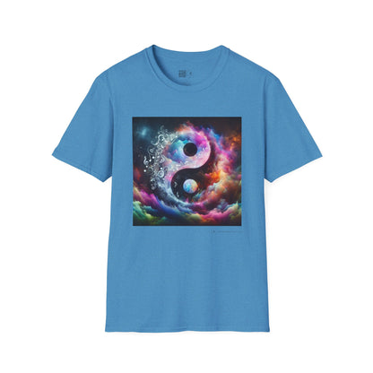 Cosmic Yin Yang T-Shirt - Vibrant Unisex Tee, Spiritual Gift, Music lover Gift, Astrology Fashion, Retro Style Shirt, Trendy Tee