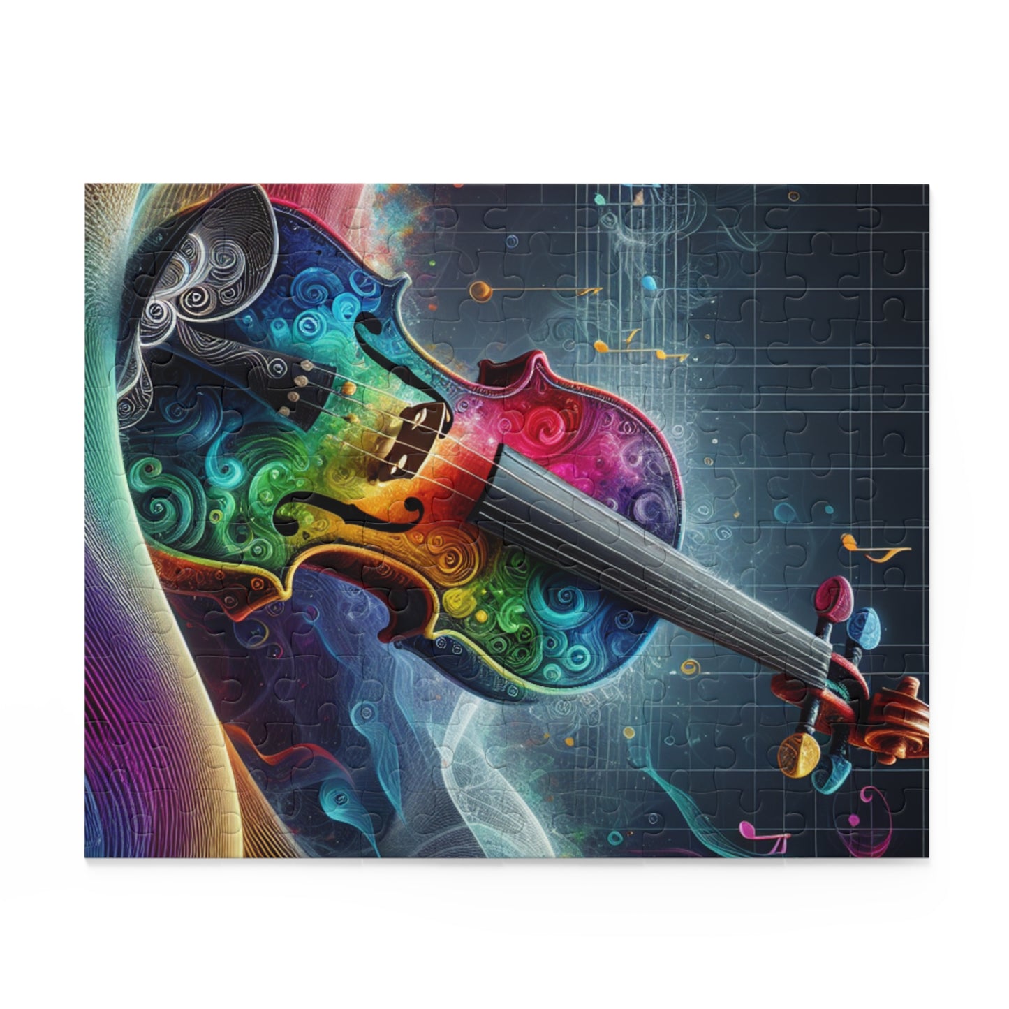 Colorful Violin Puzzle - 120, 252, 500-Piece Jigsaw, Music Lover Gift, Art Decor, Relaxation Activity, Family Game Night