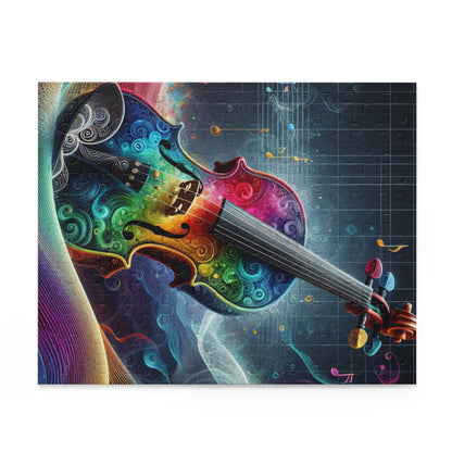 Colorful Violin Puzzle - 120, 252, 500-Piece Jigsaw, Music Lover Gift, Art Decor, Relaxation Activity, Family Game Night