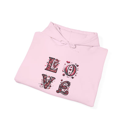 Vintage Love Unisex Hoodie, Cozy Sweatshirt for Couples, Valentine's Day Gift, Cute Casual Hoodie, Graphic Hoodie