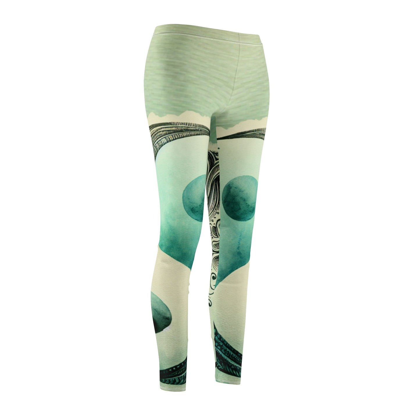 Yin Yang Mid-rise Leggings - Perfect for Yoga, Casual Wear, Fitness, Gifts, Home & Gym