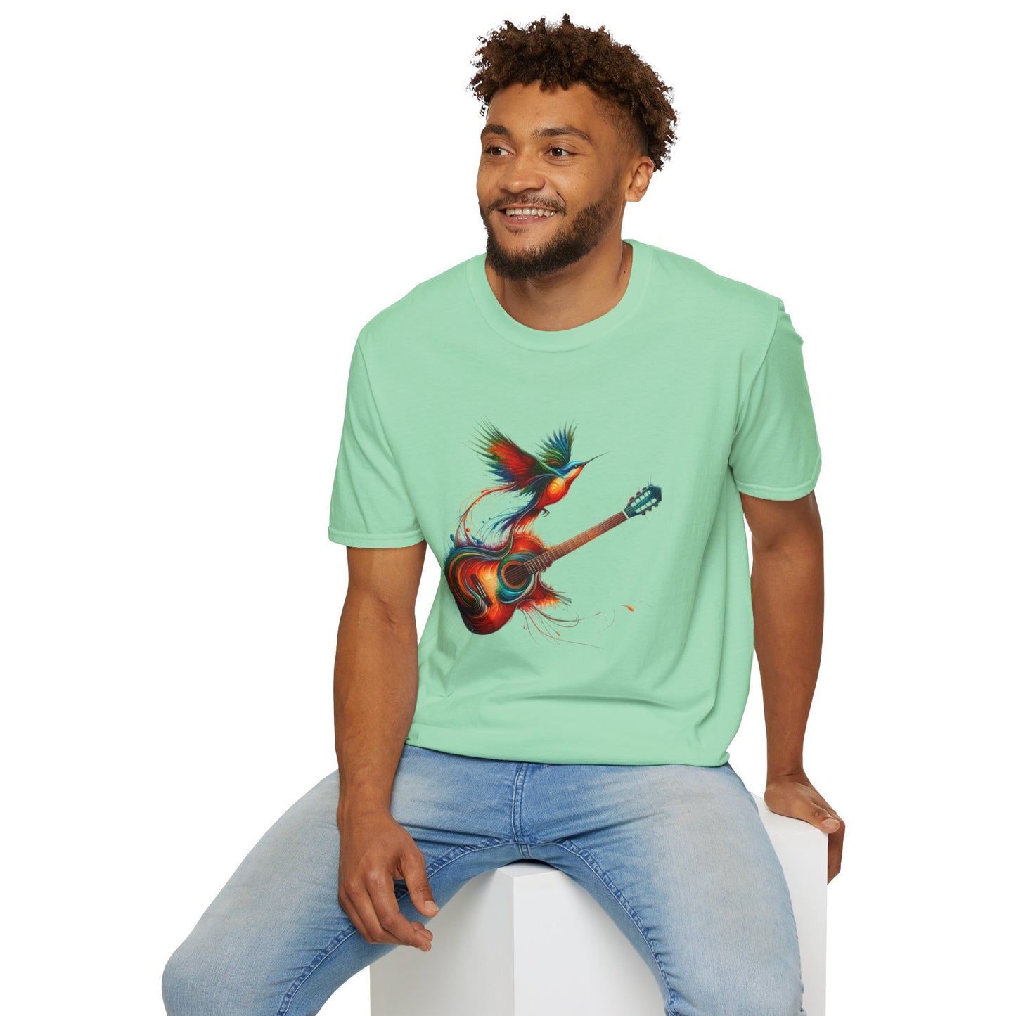 Vibrant Guitar Art T-Shirt - Unisex Music Lover Gift | Concert Festival Graphic Tee