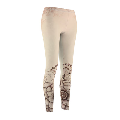 Boho Floral Women's Leggings, Comfortable Yoga Pants, Casual Wear, Festival Outfits, Gifts for Her