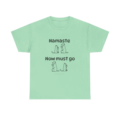 Namaste Pilates Meditation Cat and Dog Zen T Shirt | Namaste Now Must Go Animal Yoga Lover Unisex Heavy Cotton Pet T Shirt for Gift