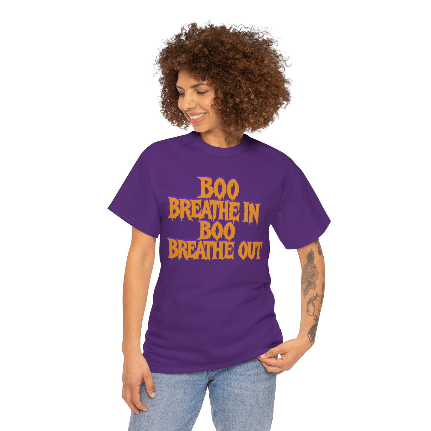 Boo Breathe In Boo Breathe Out T-Shirt - Funny Halloween Yoga Tee | Unisex Mindfulness Shirt