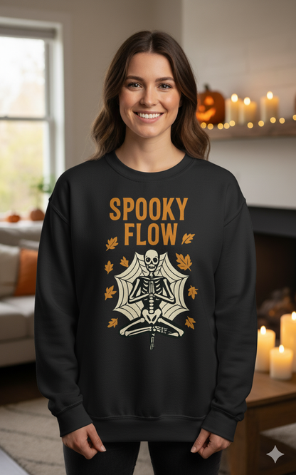 Spooky Flow Halloween Sweatshirt - Cozy Fall Pullover | Unisex Haunted Autumn Crewneck