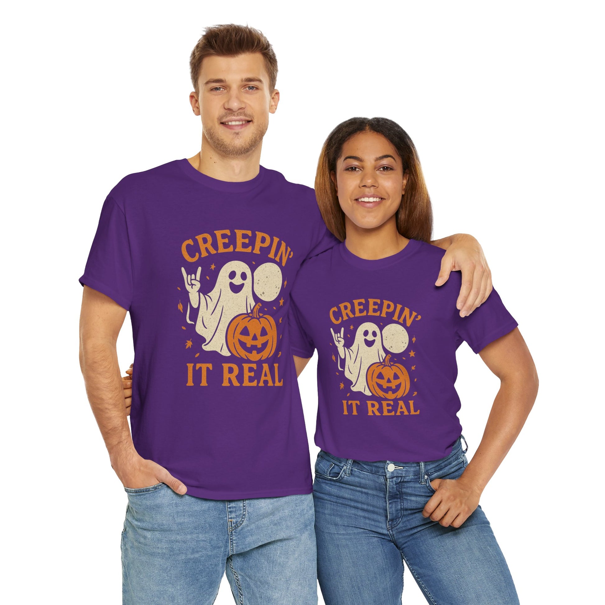 Halloween Ghost and Pumpkin T-Shirt - Unisex Spooky Graphic Tee | Fall Costume Shirt