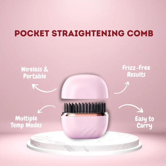 GlamGo™ Cordless Mini Hair Straightener Brush – Style Anywhere in 30 Seconds