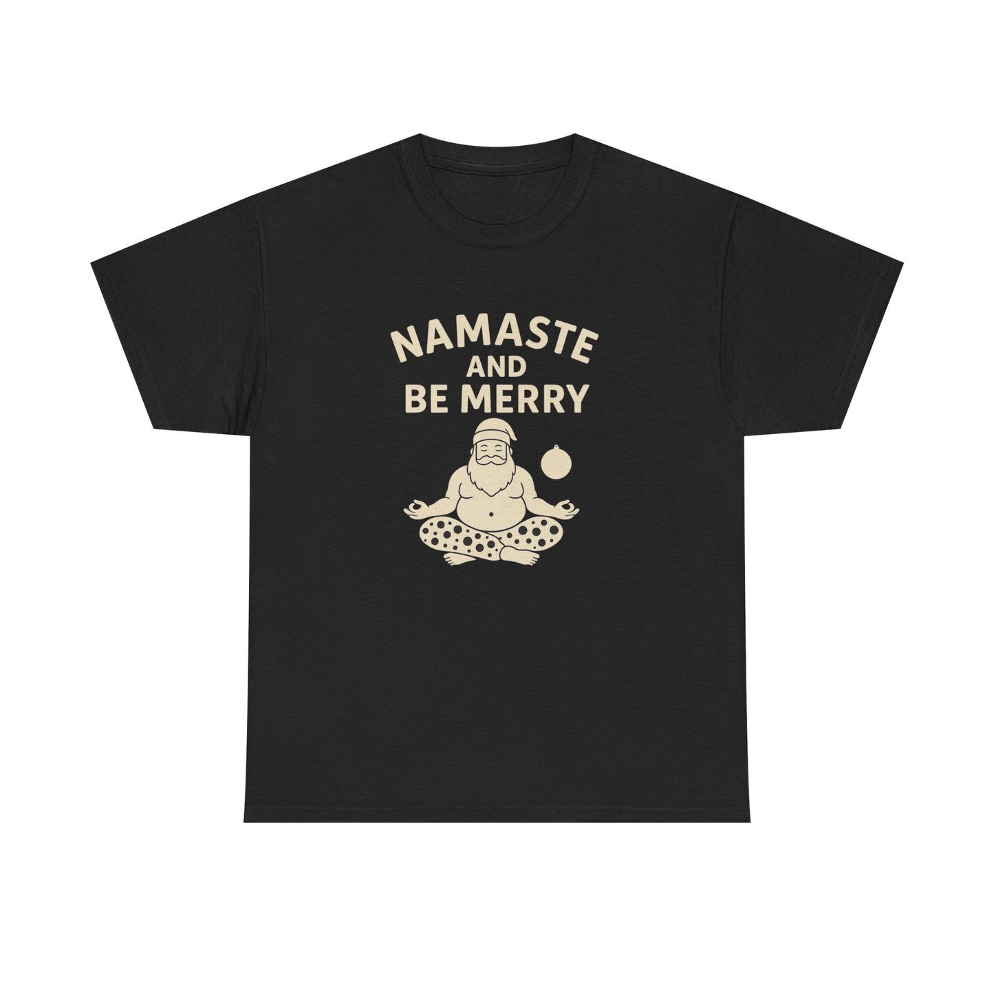 Namaste and Be Merry Christmas Shirt - Funny Yoga Santa Tee | Unisex Holiday Gift for Yogis