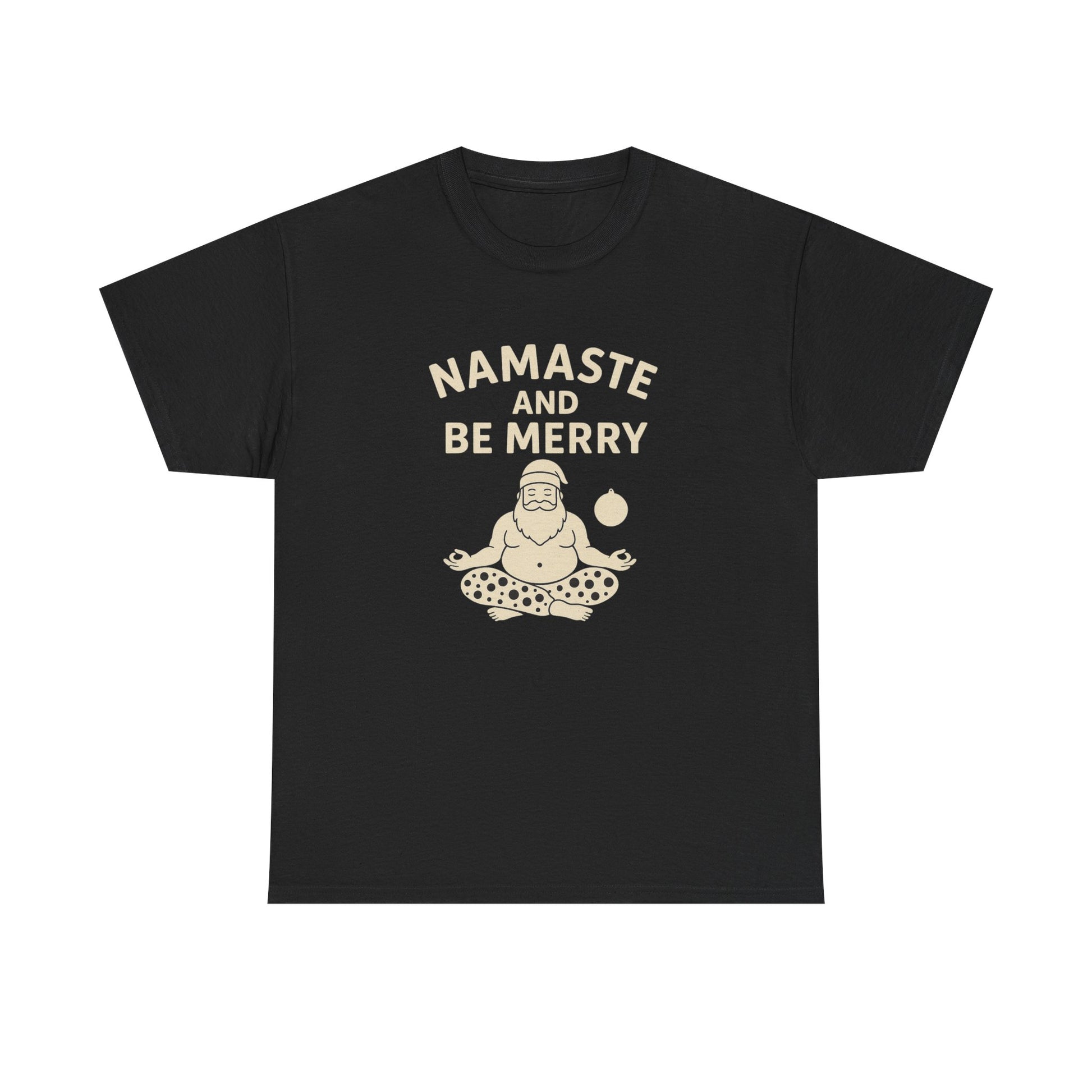 Namaste and Be Merry Christmas Shirt - Funny Yoga Santa Tee | Unisex Holiday Gift for Yogis