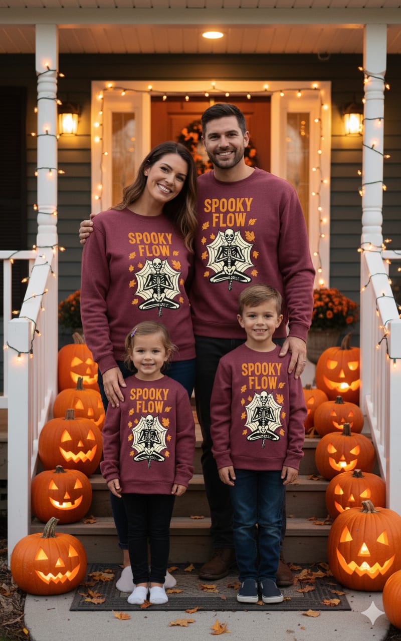 Spooky Flow Halloween Sweatshirt - Cozy Fall Pullover | Unisex Haunted Autumn Crewneck