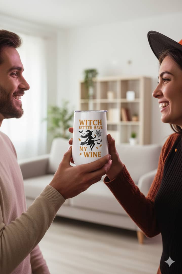 Witch Better Have My Wine Tumbler - Funny Halloween Wine Cup | Insulated Stainless Steel Gift