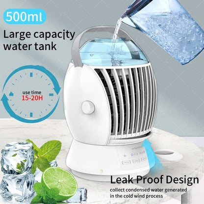 Desktop Misting Fan - Personal Air Cooler with Humidifier | USB Rechargeable Cooling Fan