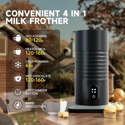 Automatic Milk Frother With Hot And Cold Milk Foam, Stainless Steel Inner Tank Milk Heater And Integrated Milk Frother