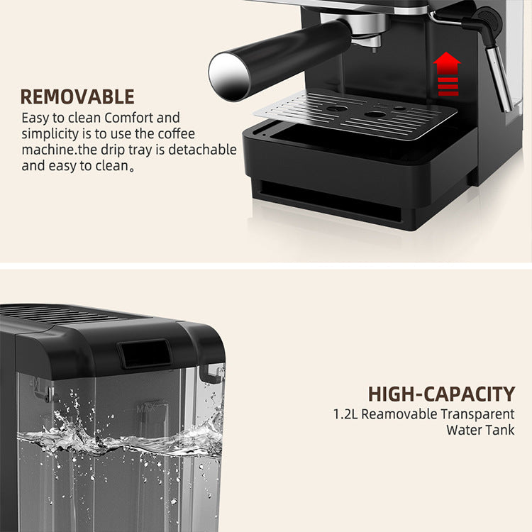 Semi-Automatic Milk Frother - Pressure Steam Wand | Espresso Machine Milk Steamer